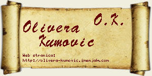 Olivera Kumović vizit kartica